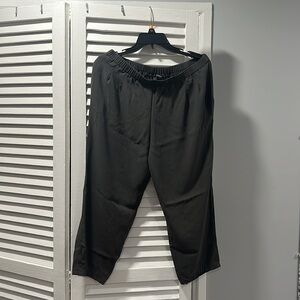 Eileen Fisher Pants Womens 100% Silk Pull On Elastic Waist Ankle Gray great cond